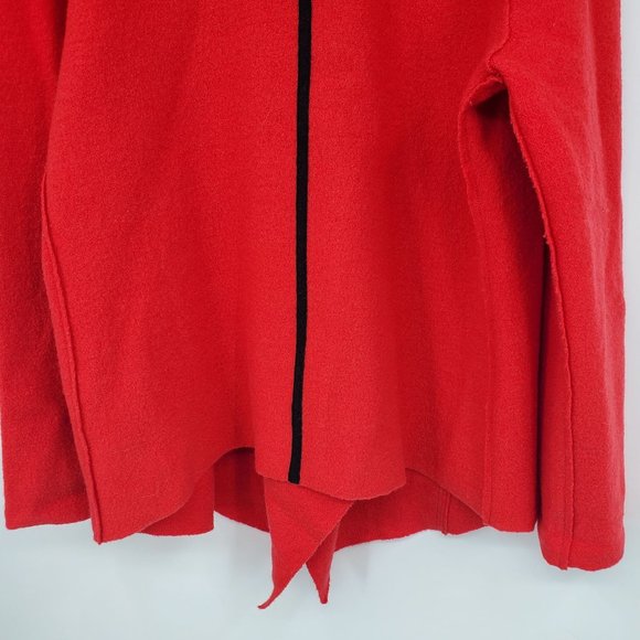 Chico's Trimmed Traci Red and Black Wool Cardigan Sweater Size Large - Picture 11 of 11